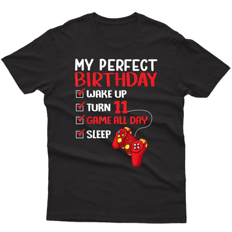 11th Perfect Birthday Gaming 11 Years Old Gamer T-shirt