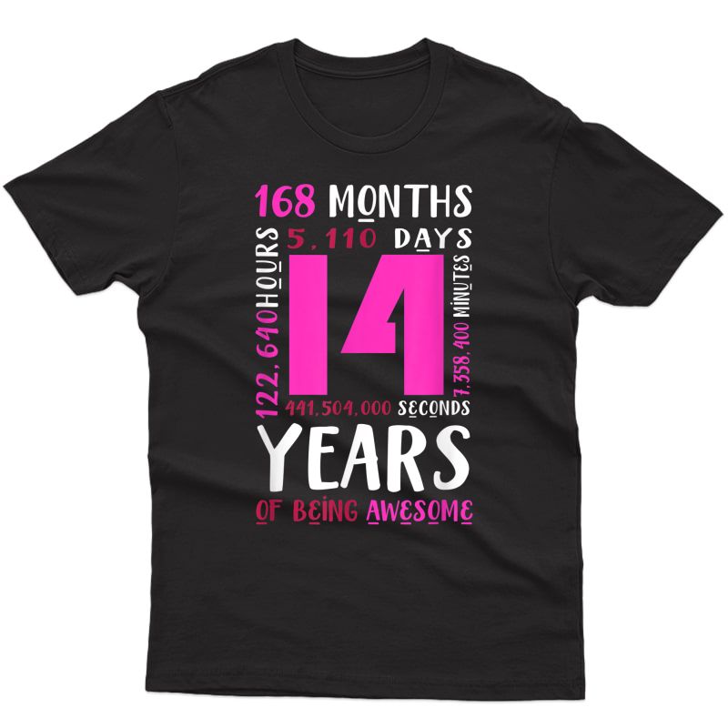 14th Birthday Shirt Girls Daughter Niece Gifts 14 Year Old T-shirt