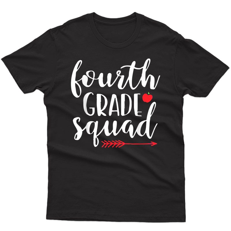 4th Fourth Grade Squad Tea Shirt, Team Grade Level Shirt