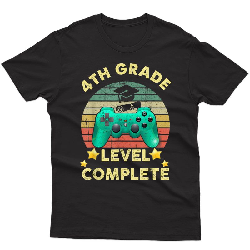 4th Grade Level Complete Video Gamer Graduation Cute Shirt