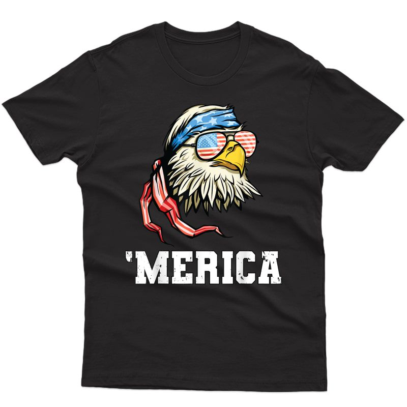 4th Of July Merica Usa Flag Bald Eagle Patriotic Veteran T-shirt