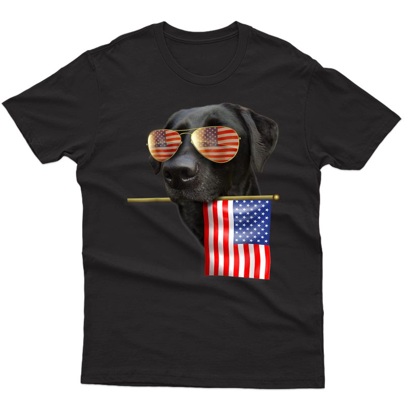 4th Of July Shirt Fun American Flag Labrador Dog Lover Gift T-shirt