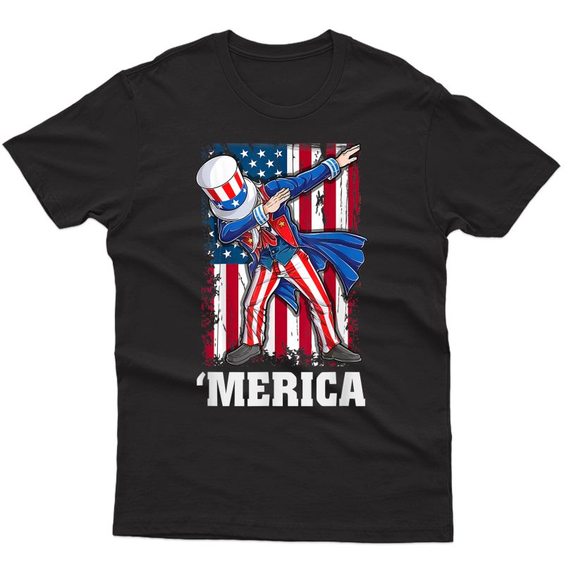 4th Of July Shirt Merica Dabbing Uncle Sam American Usa Flag T-shirt