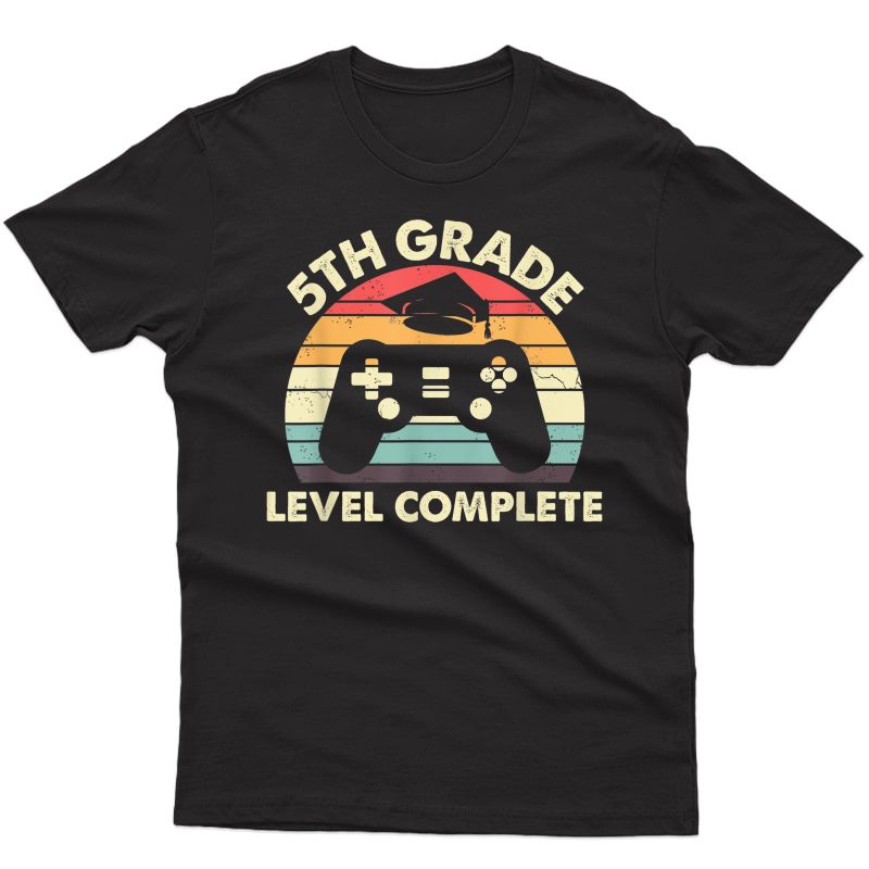 5th Grade Level Complete Tshirt Graduation Gift For Gamer