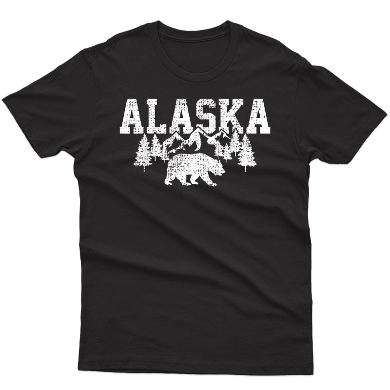 Alaska Bear Ice Mountains Forest Hunting Usa T-shirt