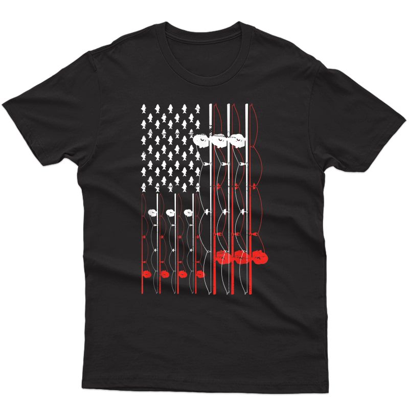 American Fisherman Flag Fishing Lover Rod Lure Illustration T-shirt