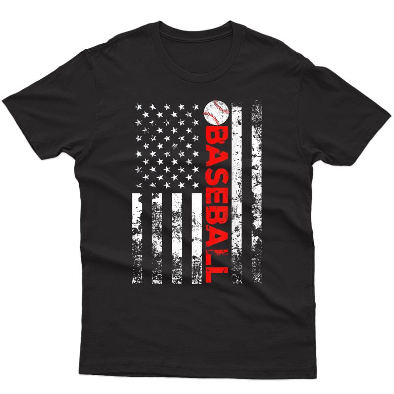 American Flag Baseball Team Gift T-shirt