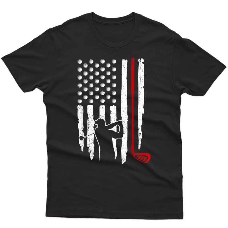 American Flag Golf Gift For 4th July Usa Flag Patriotic2021 T-shirt
