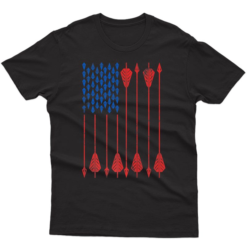 Ary Usa American Flag Arrows Shirt Hunting Bow Arrows Premium T-shirt