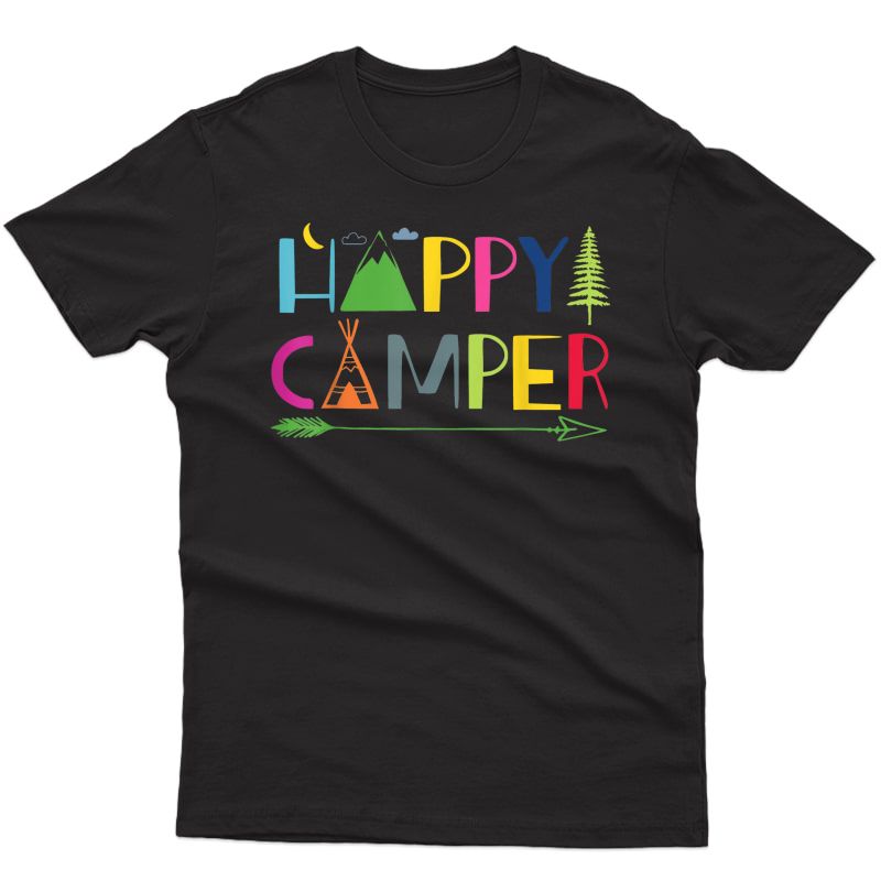 Arrow Camper Happy Summer Camp Camping Gift T-shirt