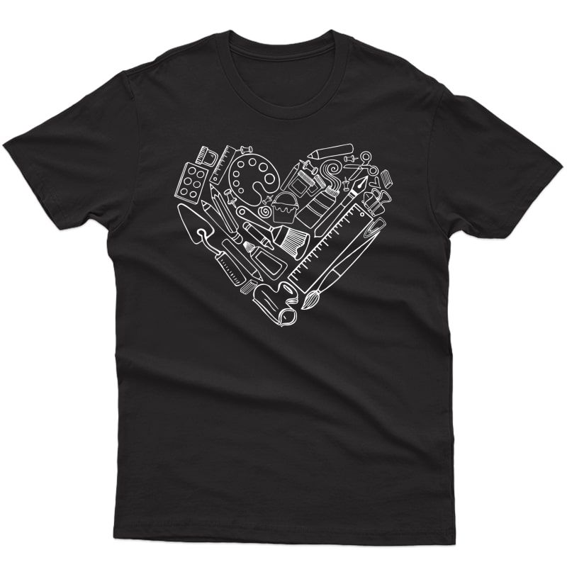 Art Tea Heart Shape Tea Apparel Tee Gift T-shirt