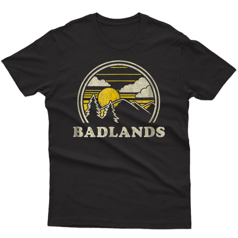 Badlands South Dakota Sd T Shirt Vintage Hiking Mountains