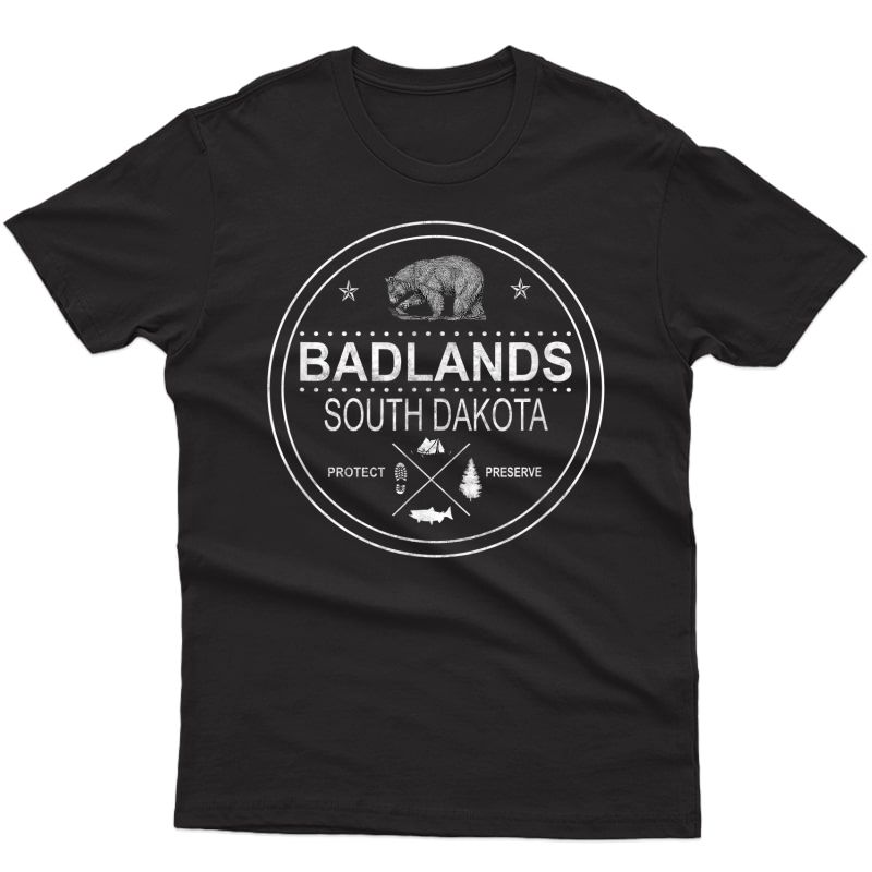 Badlands South Dakota Tshirt Distressed Vintage Gift