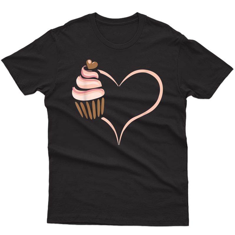 Baking Cupcake Heart Funny Cute Bakery Muffin Cooking Funny T-shirt