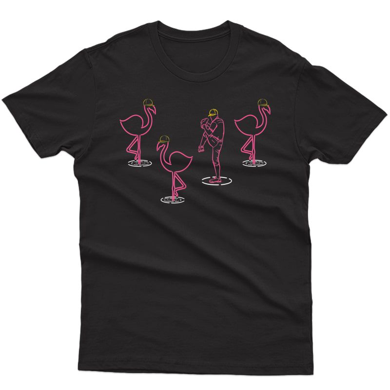 Baseball Pit Wind Up Flamingo Bird Shirt