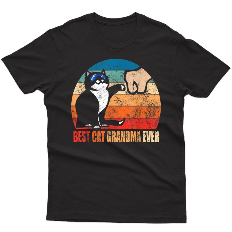 Best Cat Grandma Ever Fist Bump Funny Nana Gift T-shirt