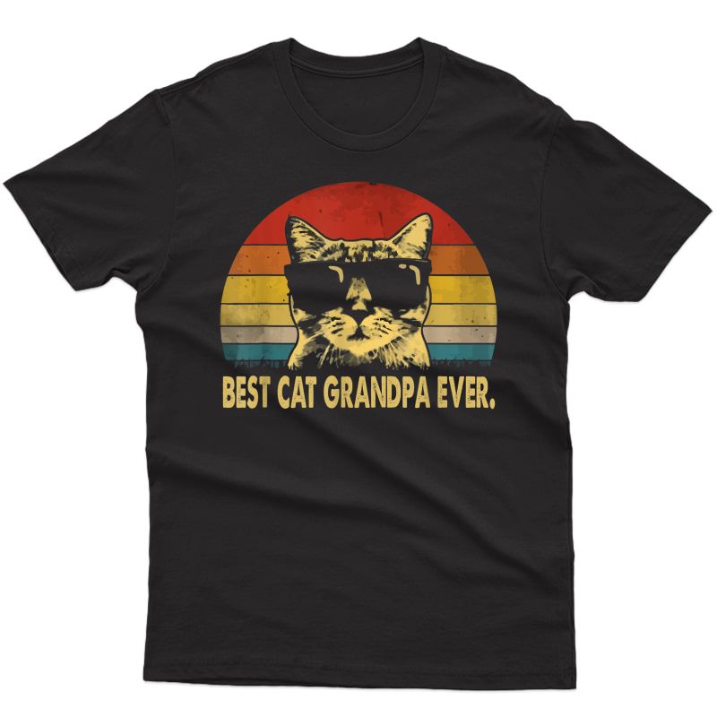 Best Cat Grandpa Ever Vintage T Shirt Father's Day Tee T-shirt