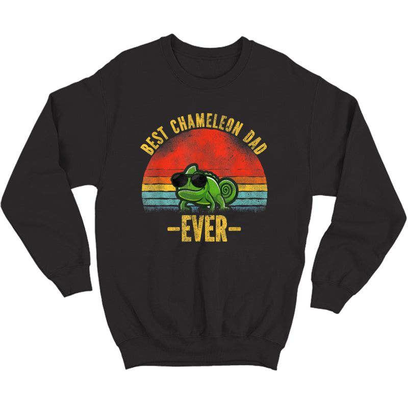 Best Chameleon Dad Ever Vintage Retro Sunset T-shirt Crewneck Sweater