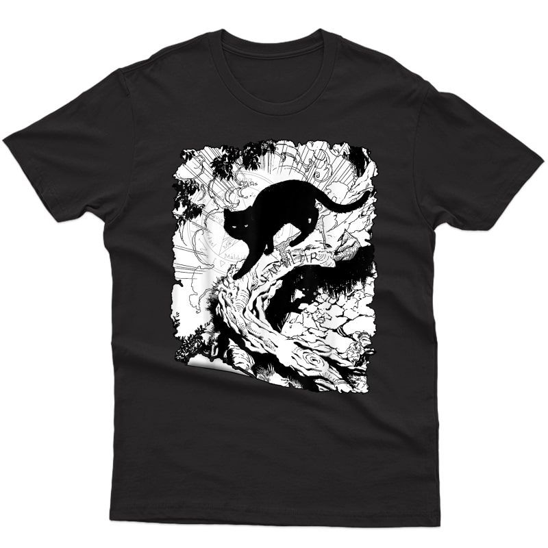 Black Cat Familiar Magick Occult T-shirt T-shirt