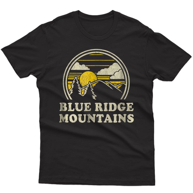 Blue Ridge Mountains T Shirt Vintage Hiking Mountains Tee