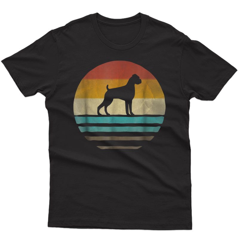 Boxer Dog Shirt Retro Vintage 70s Silhouette Breed Gift