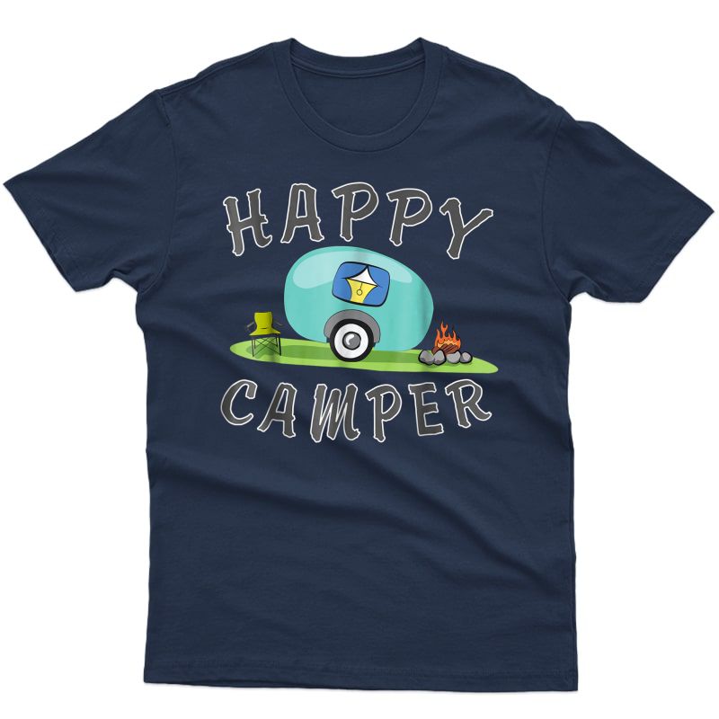 Camping T-shirt - Happy Camping Trailer Camper Tee