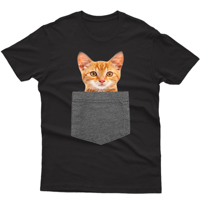 Cat In Pocket Shirt For ,, , S T-shirt