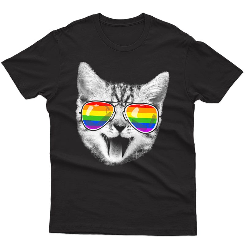 Cat Lgbt Rainbow Flag T Shirt Gay Pride Shirt For Tank Top