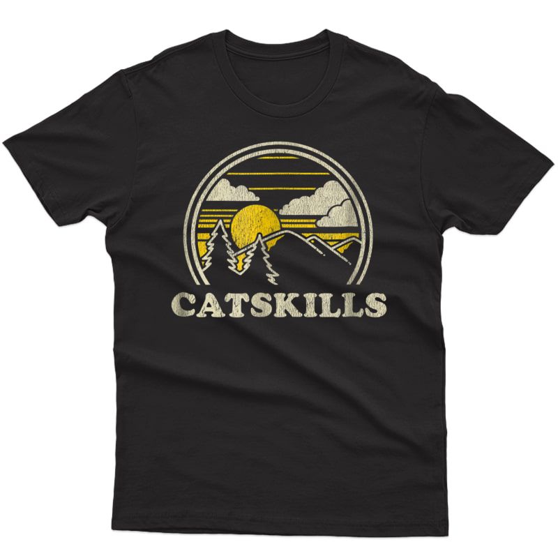 Catskills New York Ny T Shirt Vintage Hiking Mountains Tee