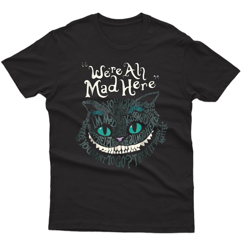 Cheshire Alice Cat We're All Mad Here Wonderland T-shirt