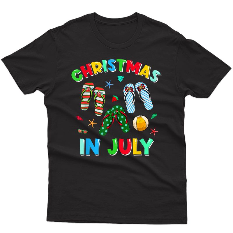 Christmas In July Hawaiian Family Summer Vacation 2021 T-shirt