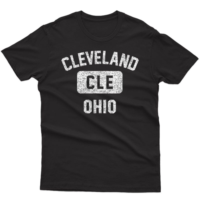 Cleveland Cle Gym Style Distressed Print T-shirt