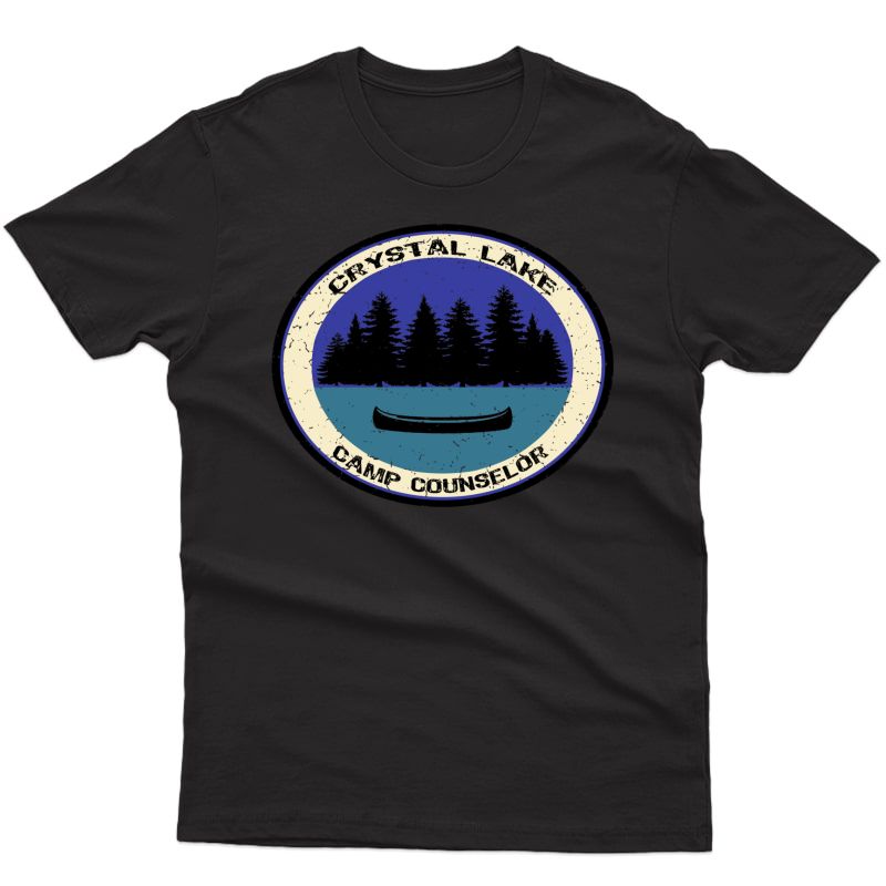 Crystal Lake Camp Counselor Canoe Trees Water T-shirt