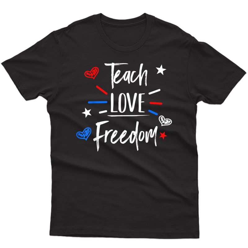 Cute 4th Of July Tea Red And Blue Design T-shirt