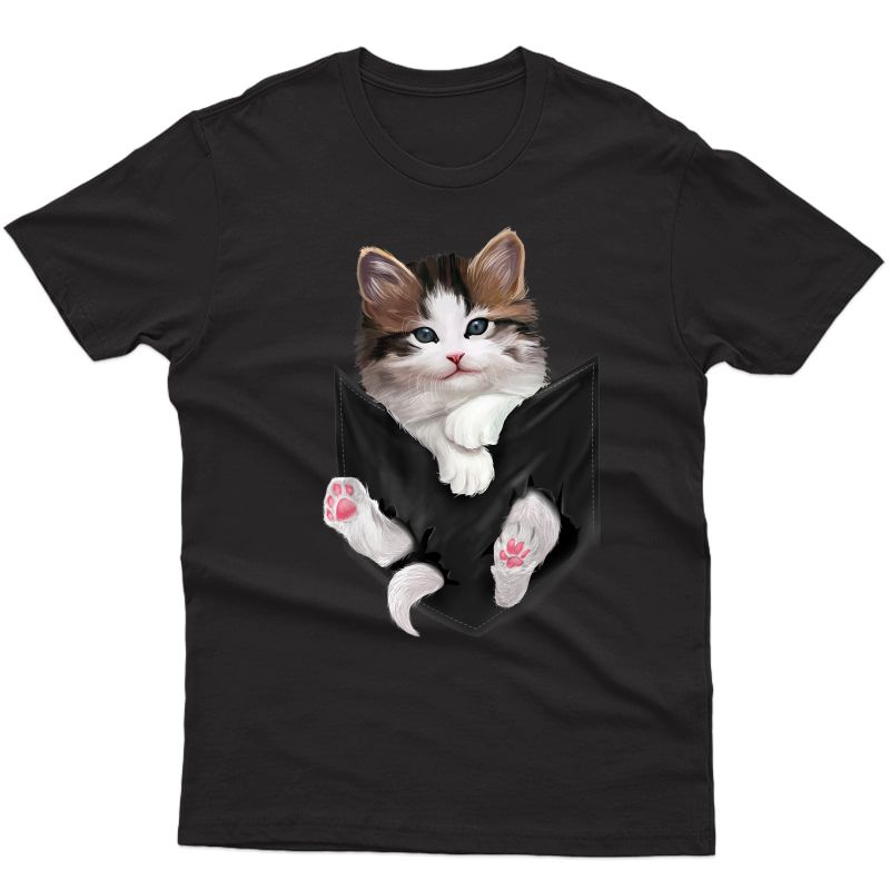 Cute Kitty In Pocket T-shirt Cats T Gifts