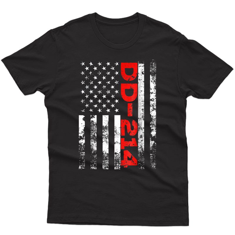 Dd-214 Us Alumni Usa American Flag Vintage T-shirt