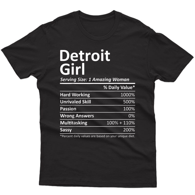 Detroit Girl Mi Michigan Funny City Home Roots Usa Gift T-shirt