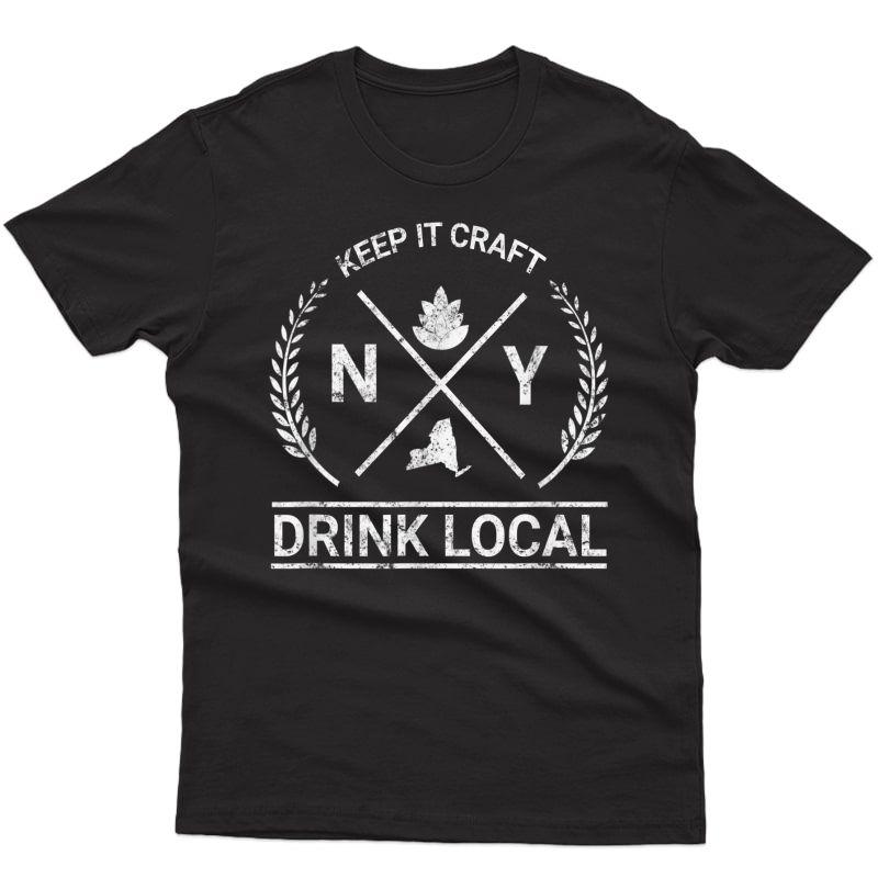 Drink Local Vintage New York Craft Beer Brewing T-shirt