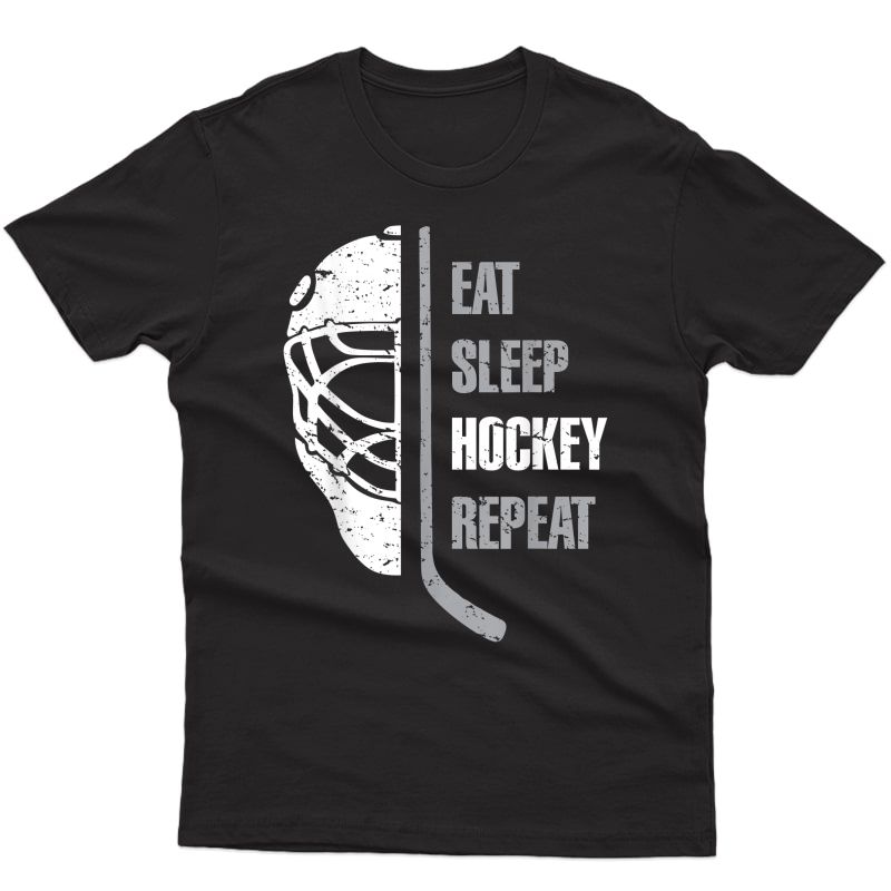 Eat Sleep Hockey Repeat Christmas Gift Teen Adult Hockey T-shirt