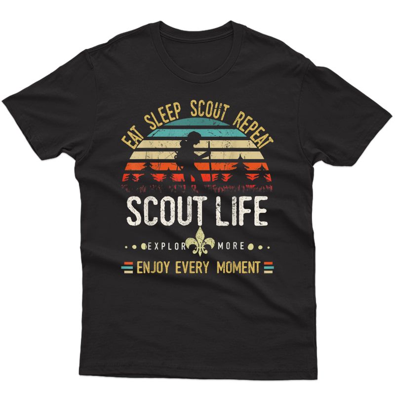 Eat Sleep Scout Repeat | Vintage Scouting Scout Life T-shirt