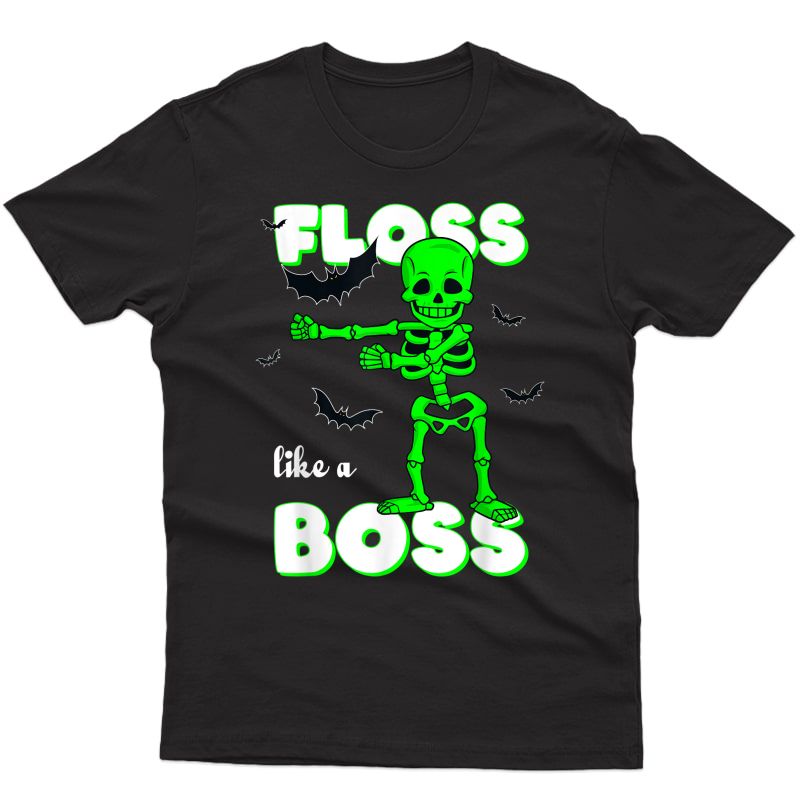 Floss Like A Boss Skeleton Halloween Girls T-shirt