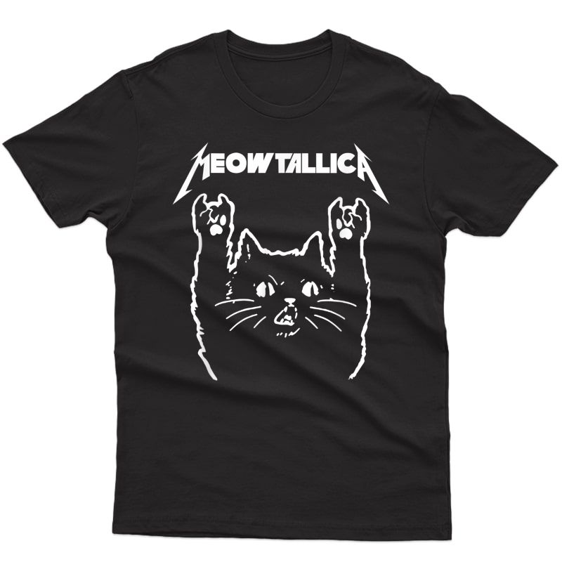 Funny Cat Meow Vintage 90s Art Gift For Band Friends Family T-shirt