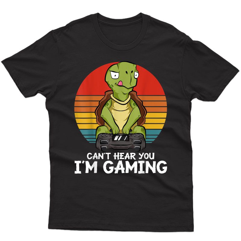 Funny Gamer Gift Turtle Playing Video Games T-shirt