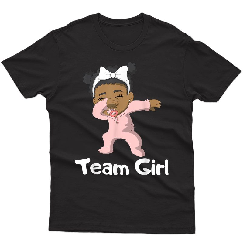 Gender Reveal Party Team Girl Cute Dabbing Black Baby T-shirt