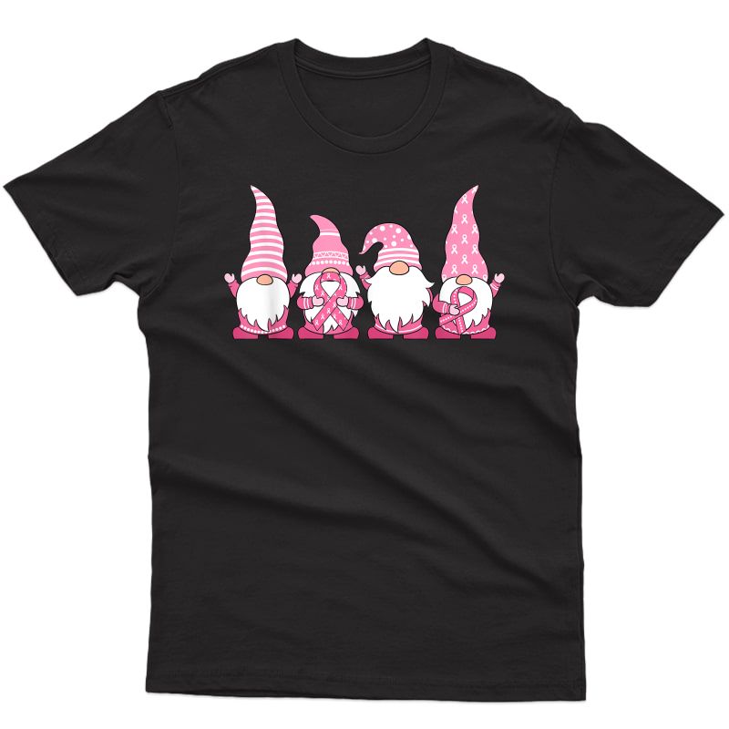 Gnomes Breast Cancer Awareness Peace Lover Gift Girl T-shirt