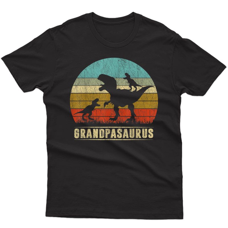 Grandpa Dinosaur Grandpasaurus 2 Two Father's Day T-shirt