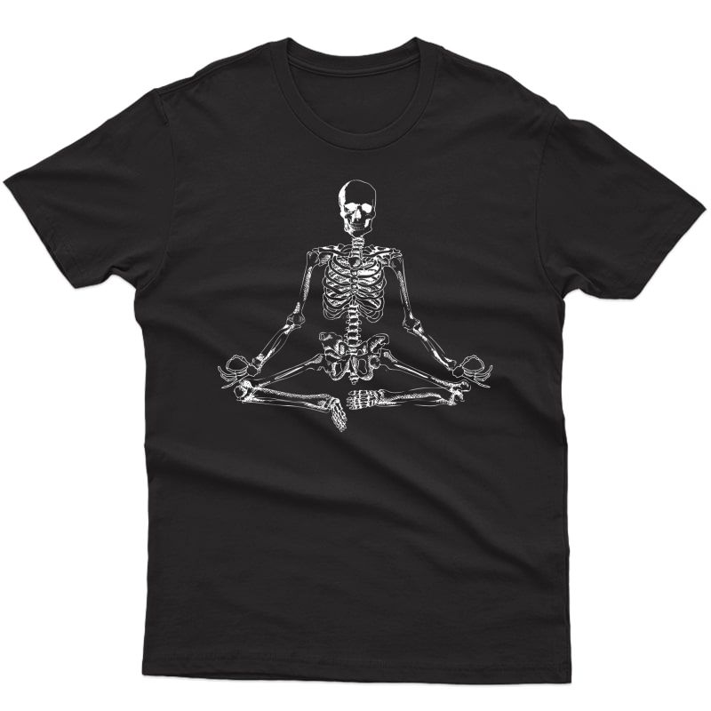 Halloween Meditating Skeleton Shirt | Funny Freaky Yoga Gift Premium T-shirt