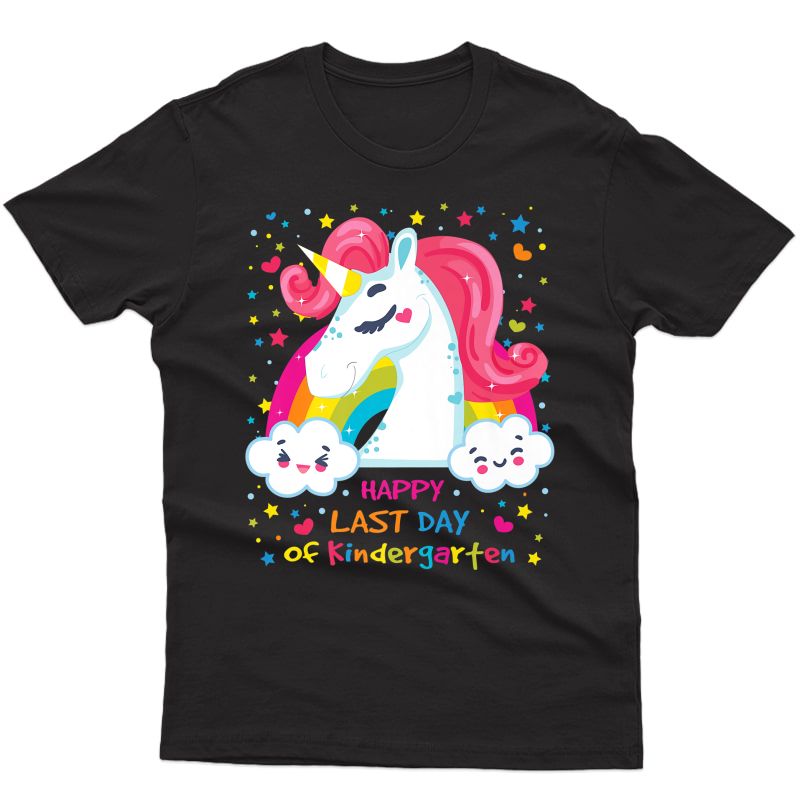 Happy Last Day Of Kindergarten Unicorn Tea Graduation Premium T-shirt