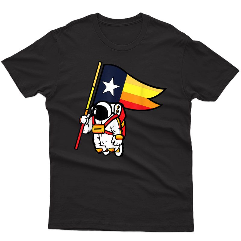 Houston Champ Texas Flag Astronaut Space City T-shirt