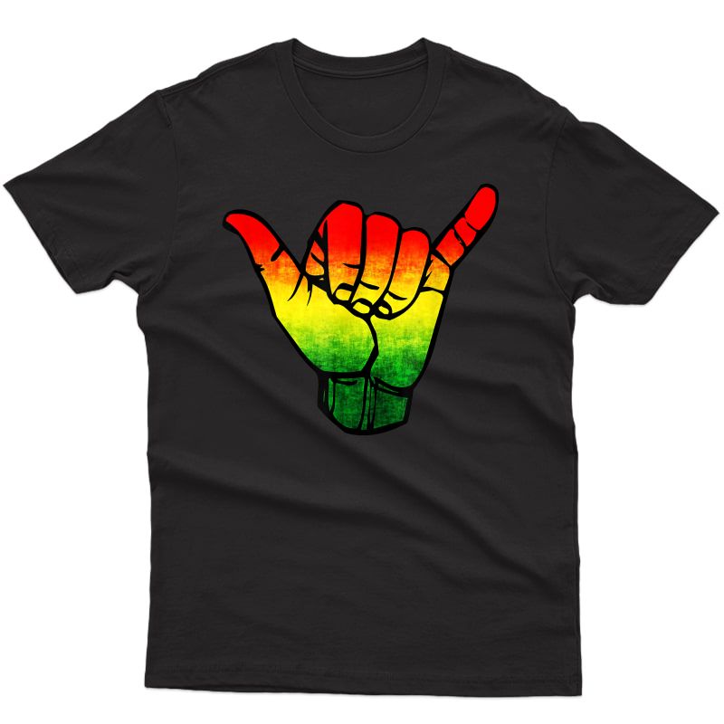  Flag Rasta Hawaii Shaka Sign Shirt Art-retro Shaka T-shirt